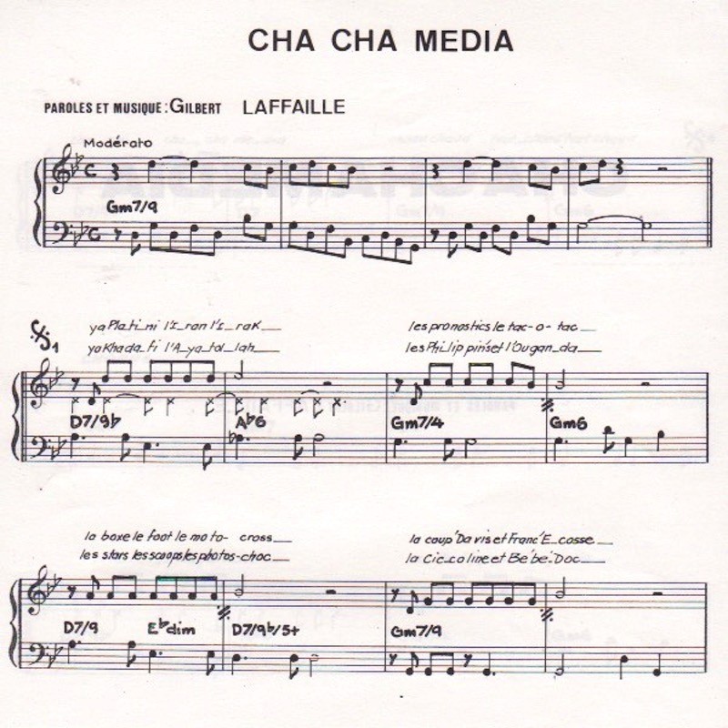 Score "Cha Cha Media" Gilbert Laffaille