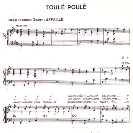 Score "Toulé Poulé" Gilbert Laffaille