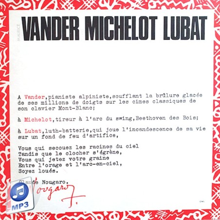 Album MP3 "Vander, Michelot, Lubat jouent Nougaro" Maurice Vander - Pierre Michelot - Bernard Lubat