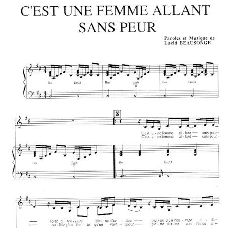 Score "C'est une femme allant sans peur" Lucid Beausonge