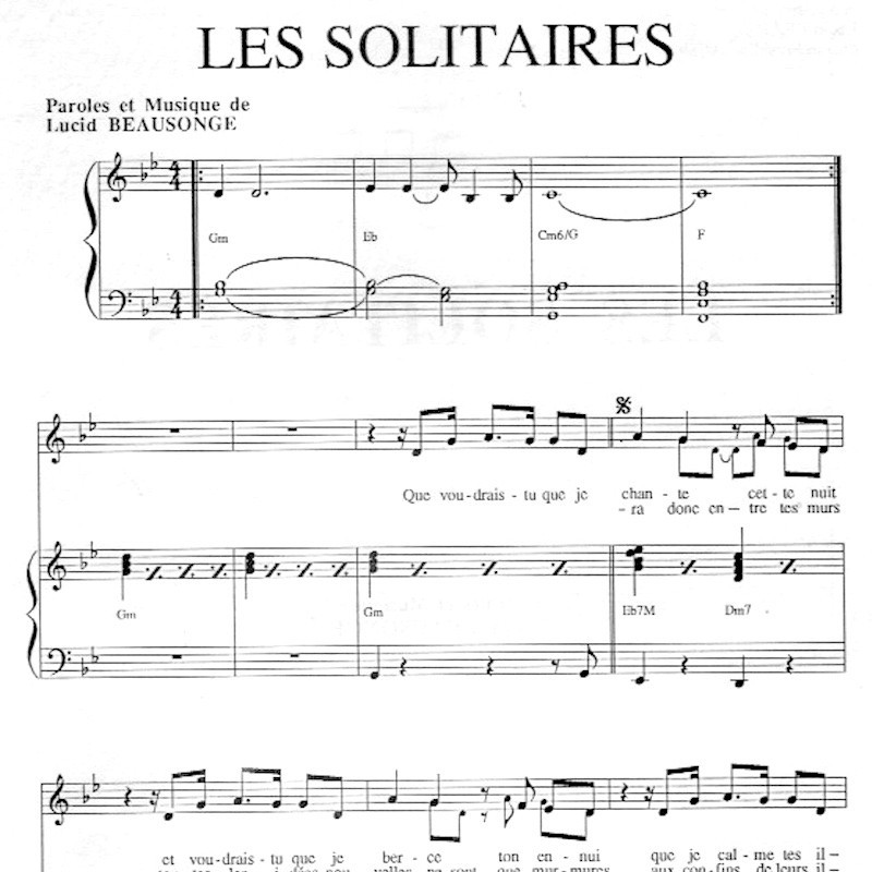 Score " Les solitaires" Lucid Beausonge