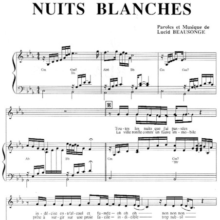 Partitions "Nuits Blanches" Lucid Beausonge