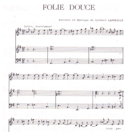 Score "Folie douce" Gilbert Laffaille