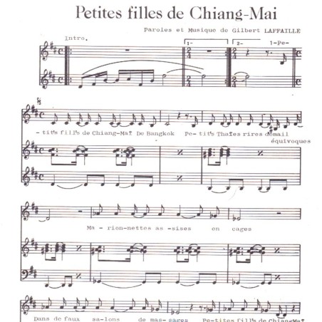 Partition "Petites filles de Chiang-Mai" Gilbert Laffaille