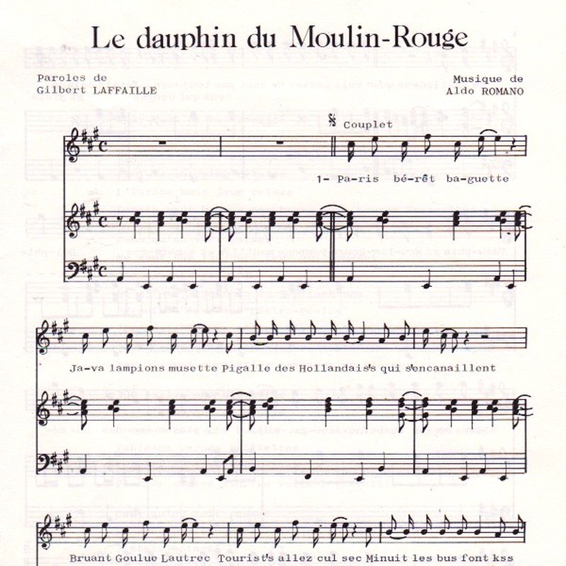 Score "Le dauphin du Moulin-Rouge" Gilbert Laffaille