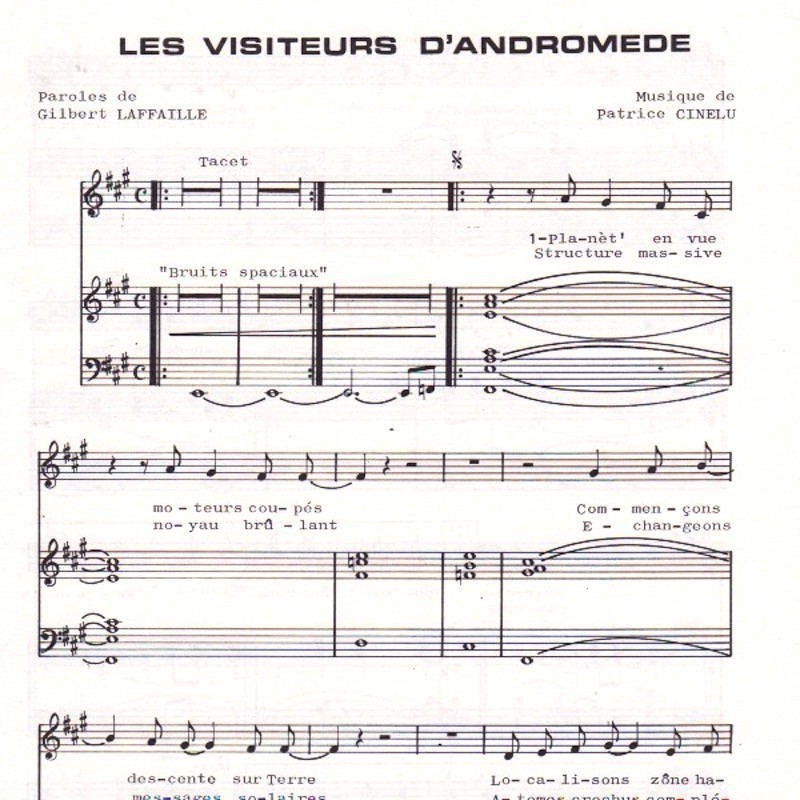 Score "Les visiteurs d'Andromède" Gilbert Laffaille