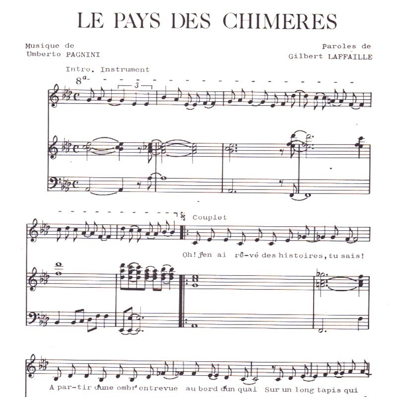 Score "Le pays des chimères" Gilbert Laffaille