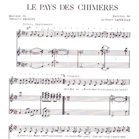 Partition "Le pays des chimères" Gilbert Laffaille